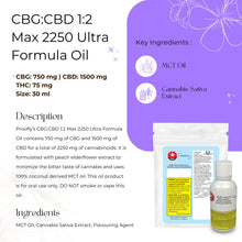 Load image into Gallery viewer, CBG:CBD 1:2 Max 2250 Ultra Formula Oil-03