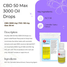 Load image into Gallery viewer, CBD 50 Max 3000 Oil Drops-03