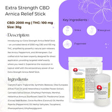 Load image into Gallery viewer, Extra Strength CBD Arnica Relief Stick-05