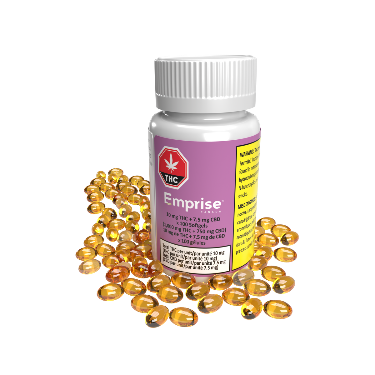10 mg THC + 7.5 mg CBD x 100 Softgels-01