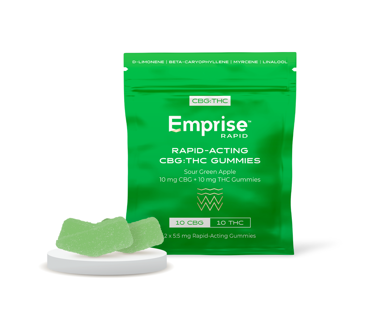Sour Green Apple 10 mg CBG + 10 mg THC Gummies-01