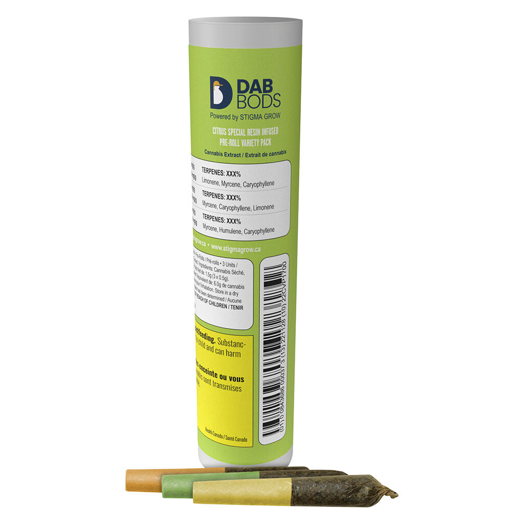 Dab Bods Citrus Special Variety Resin Infused Pre-Rolls-02