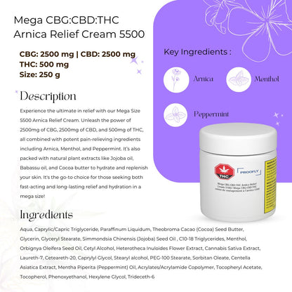 Mega CBG+CBD+THC 5500 Arnica Relief Cream-03