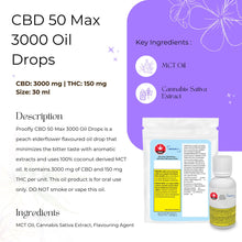 Load image into Gallery viewer, CBD 50 Max 3000 Oil Drops-03
