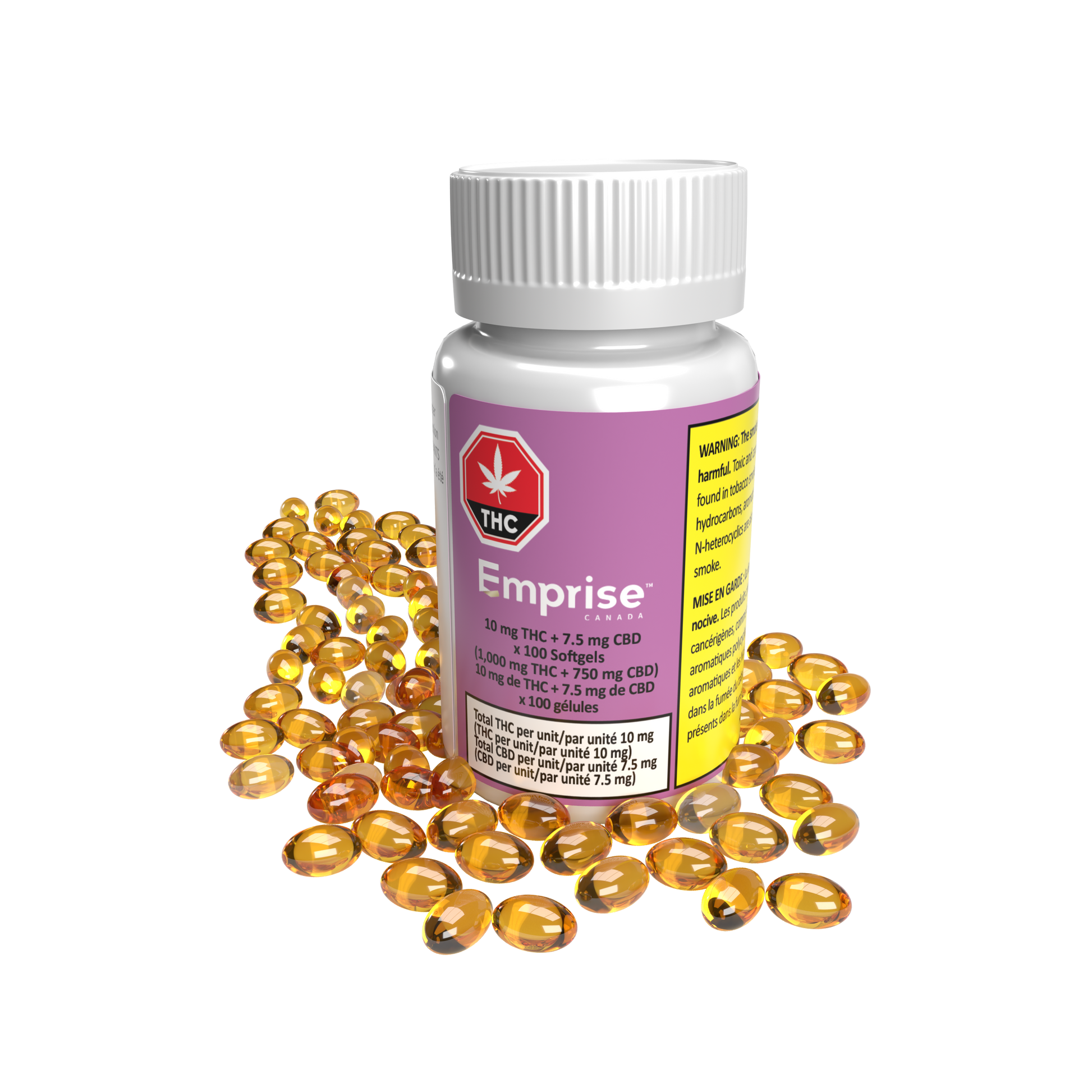 10 mg THC + 7.5 mg CBD x 100 Softgels-01
