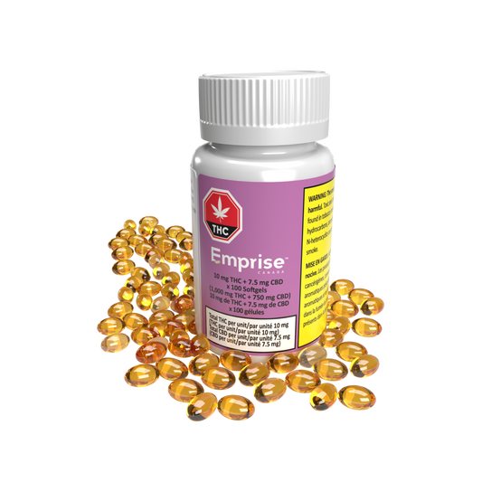 10 mg THC + 7.5 mg CBD x 100 Softgels-01