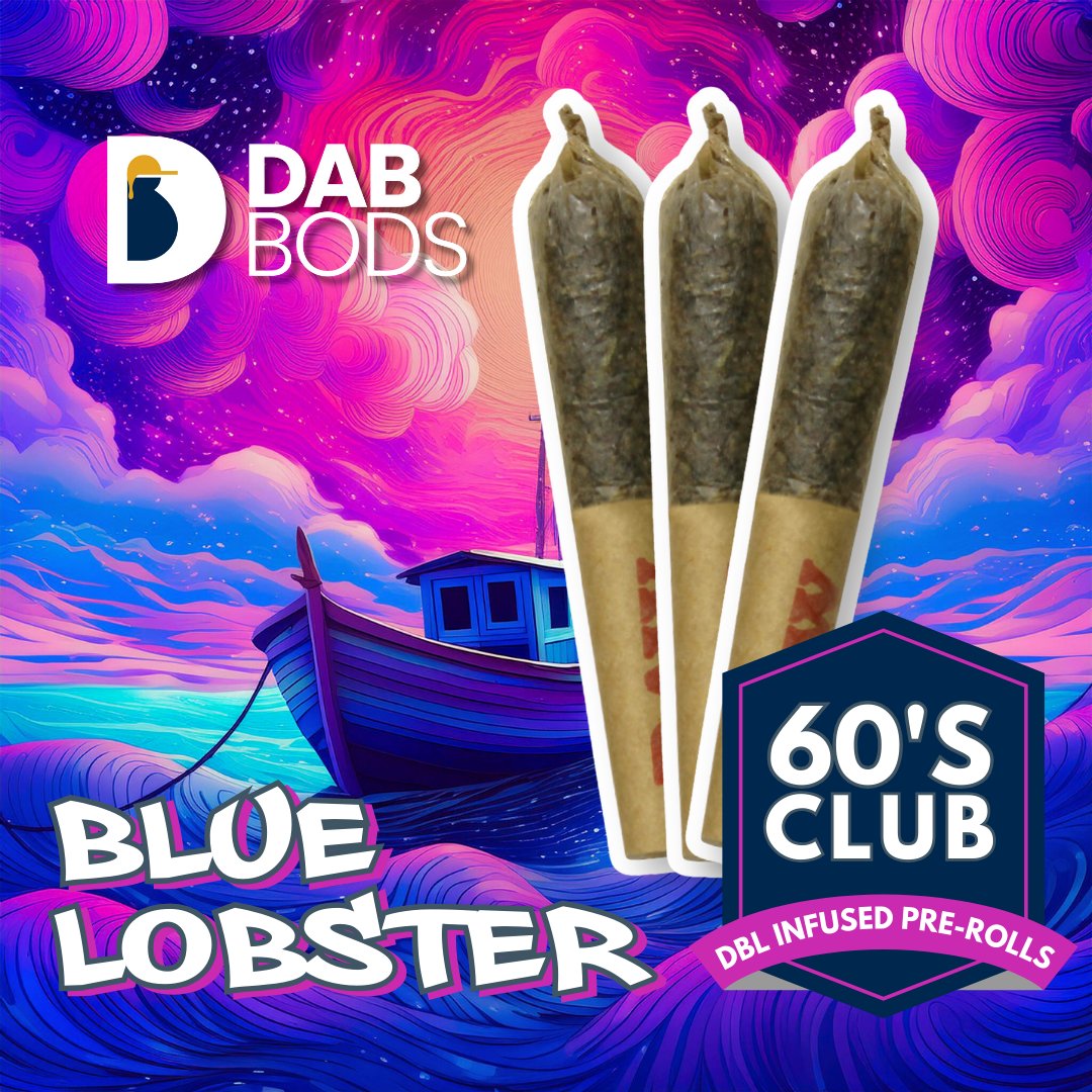 Dab Bods Blue Lobster 60's+ Dbl Infused Pre-Rolls-01