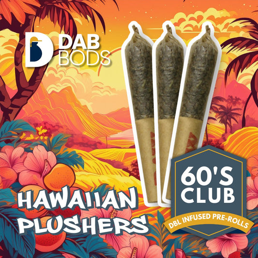 Dab Bods Hawaiian Plushers 60's+ Dbl Infused Pre-Rolls-01