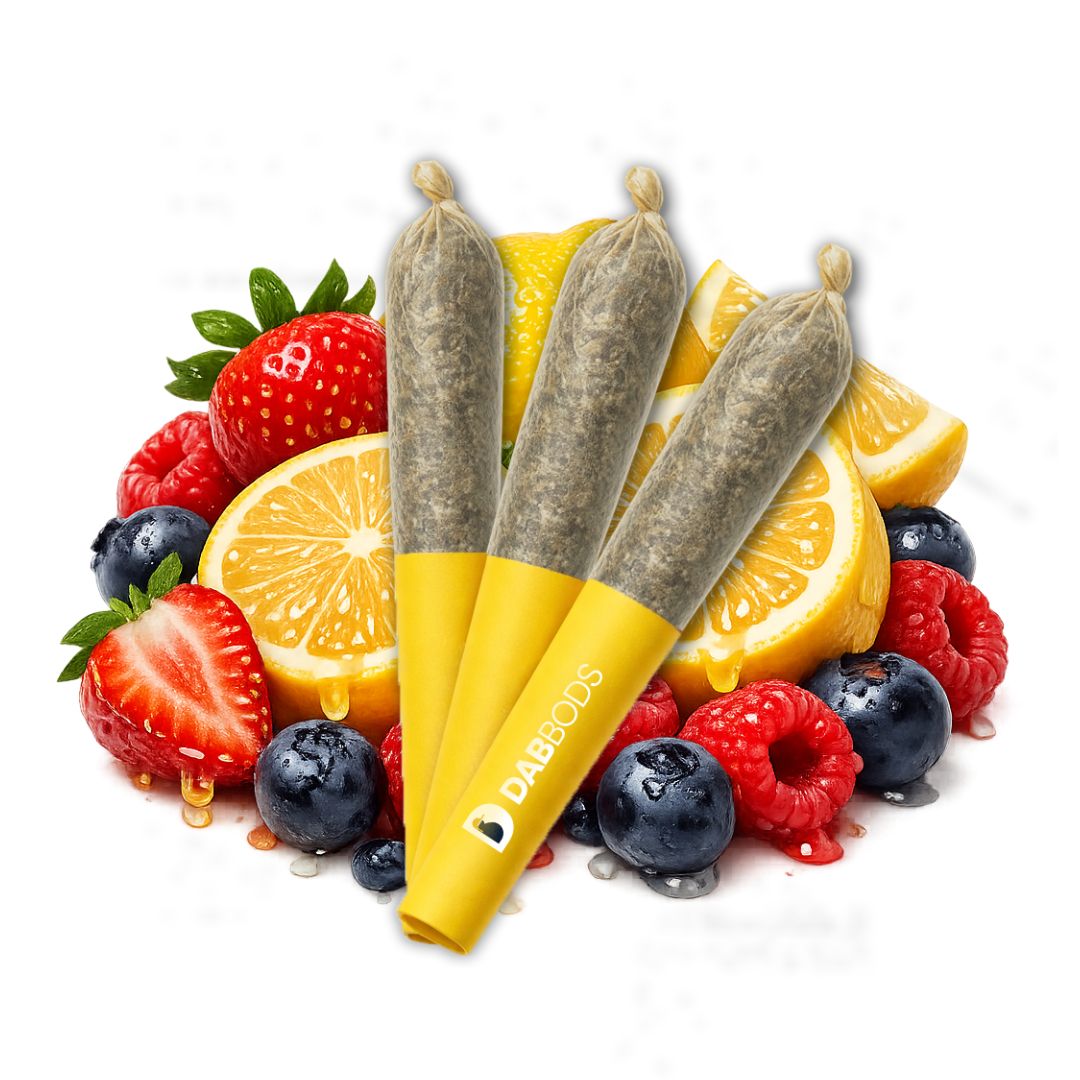 Dab Bods Lemonberry  60’s+ Dbl Infused Pre-Rolls-01