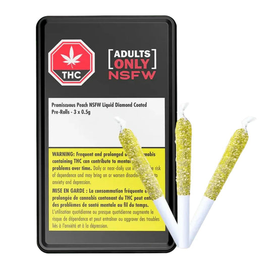 Promiscuous Peach NSFW Diamond Coated Infused Pre-Rolls-01