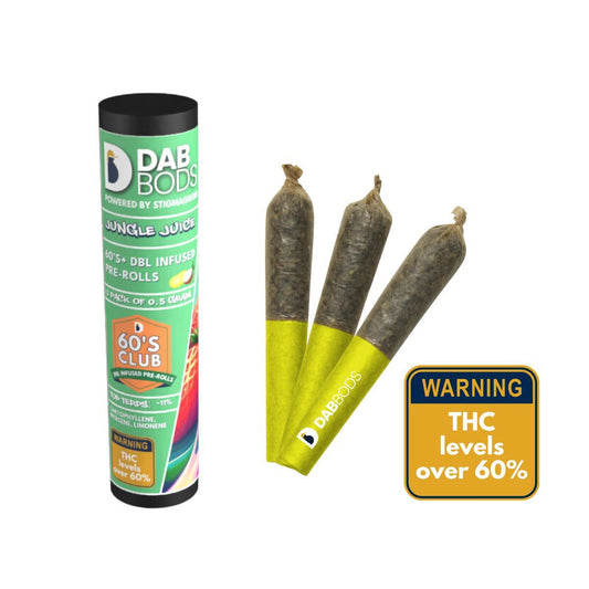 Dab Bods Jungle Juice 60's+ Dbl Infused Pre-Rolls-01