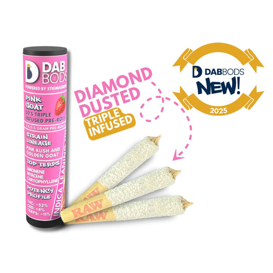 Dab Bods Pink GOAT 50’s+ Triple Infused Pre-Rolls-01